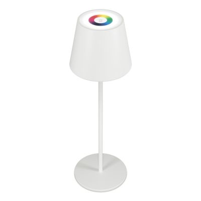 RealPower LED-RGB Tischlampe dimmbar mit Akku,weiss