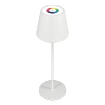 RealPower LED-RGB Tischlampe dimmbar mit Akku,weiss