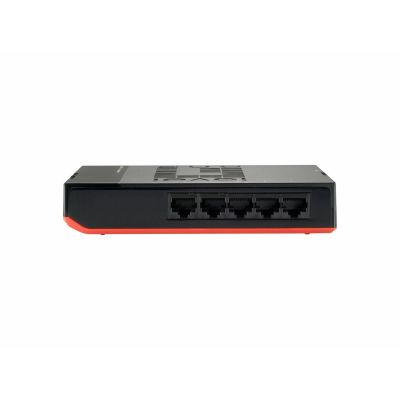 4. LevelOne GSW-0507 przełącznik sieciowy Nie zarządzany Gigabit Ethernet (10/100/1000) Czarny, Czerwony