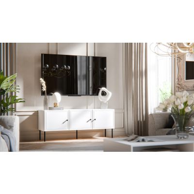 3. Szafka RTV 3D PALAZZO BIS 151x40x60 biały mat