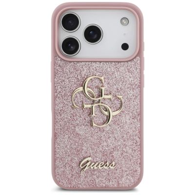 3. Etui Guess Fixed Glitter Big 4G na iPhone 17 Pro / 18 Pro - różowe