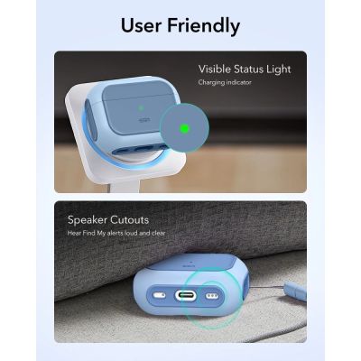 6. Etui ESR Orbit Halolock MagSafe na AirPods Pro - niebieskie