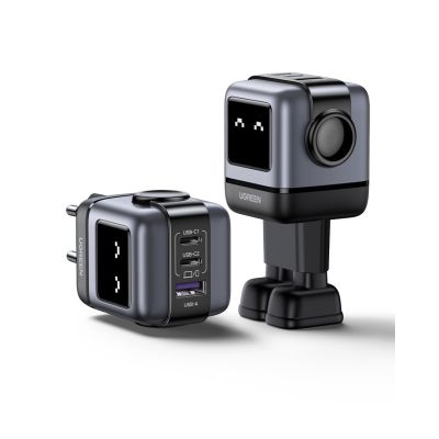 6. Ugreen Nexode RG 65W 3-Port GaN Komputer przenośny, Telefon komórkowy, Laptop, Power bank, Telefon Szary Prąd przemienny Szybkie ładowanie Wewnętrzna
