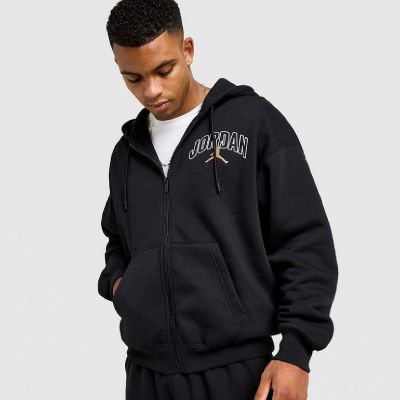 Bluza z kapturem Air Jordan Brooklyn Fleece Full-Zip Hoodie Czarna - IB7908-011