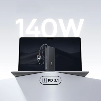 15. Powerbank Baseus EnerFill FC41 25000mAh 145W z wyświetlaczem cyfrowym i wbudowanym podwójnym kablem USB-C - czarny