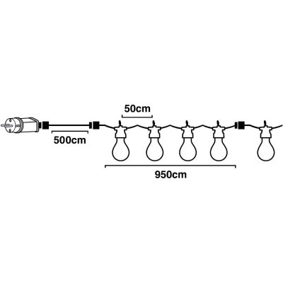 5. GIRLANDA OGRODOWA PARTY LIGHT 20LED A60 BIAŁY KABEL