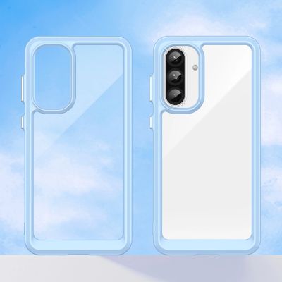 7. Etui Outer Space Case do Samsung Galaxy A26 pokrowiec z elastyczną ramką - niebieskie