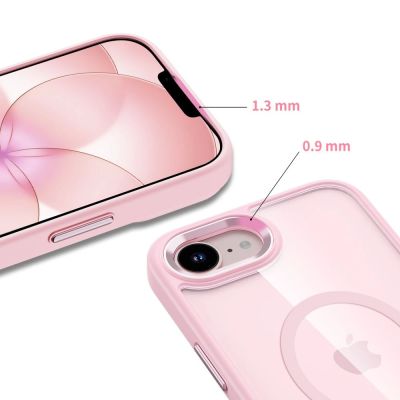 4. Etui Tech-Protect Magmat MagSafe na iPhone 16e / 17e - przezroczysto-różowe