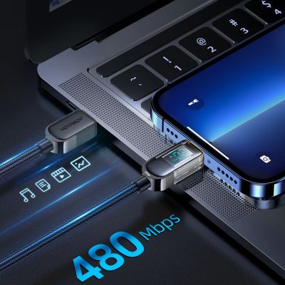 9. Kabel Joyroom A4 USB-C / Lightning 20W 1.2m z wyświetlaczem - czarny