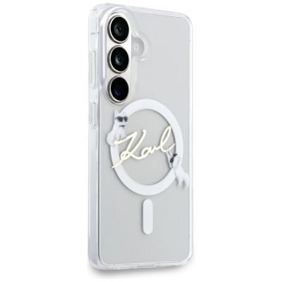 4. Etui Karl Lagerfeld IML KC Script MagSafe na Samsung Galaxy S26 Plus - przezroczyste