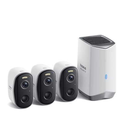 Zestaw kamer zewnętrznych Baseus Security N1 2K 3x kamera + stacja bazowa - biały