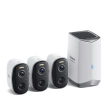 Zestaw kamer zewnętrznych Baseus Security N1 2K 3x kamera + stacja bazowa - biały