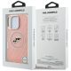 8. Etui Karl Lagerfeld IML Glitter Karl & Choupette Heads Logo MagSafe na iPhone 16 Pro - różowe