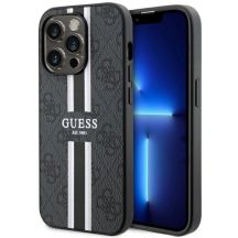 Etui Guess 4G Printed Stripes MagSafe na iPhone 14 Pro - czarne