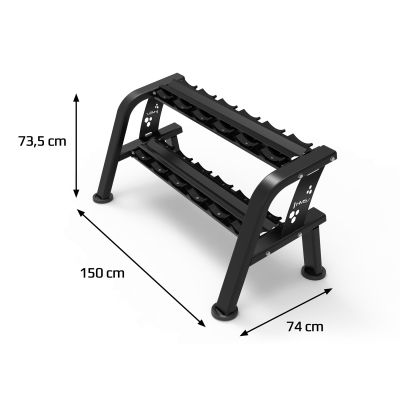 4. STR48 STOJAK NA HANTLE DWURZĘDOWY 6 PAR COMMERCIAL HMS