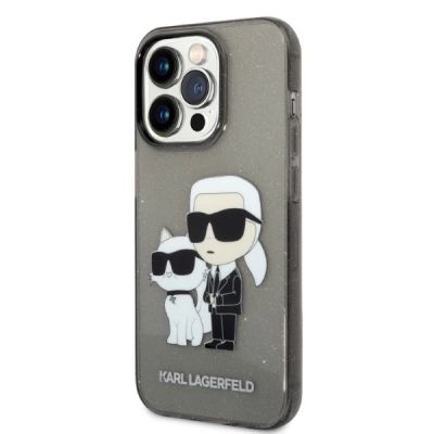 2. Etui Karl Lagerfeld Glitter Karl&Choupette na iPhone 14 Pro - czarne