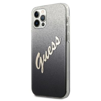 2. Etui Guess Glitter Gradient Script na iPhone 12 / iPhone 12 Pro - czarne
