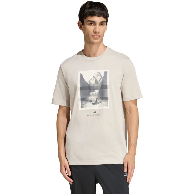 Koszulka męska adidas Outdoor Kayaking Graphic beżowa KB2541