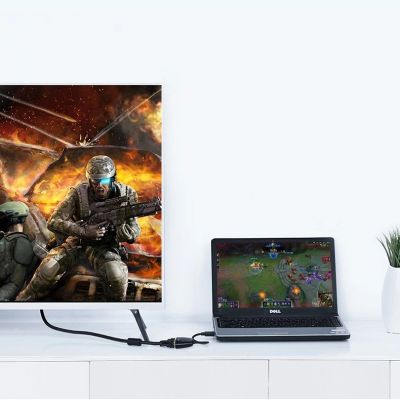 16. Ugreen kabel przewód przejściówka adapter jednokierunkowy z HDMI (męski) do VGA (żeński) FHD czarny (MM105 40253)