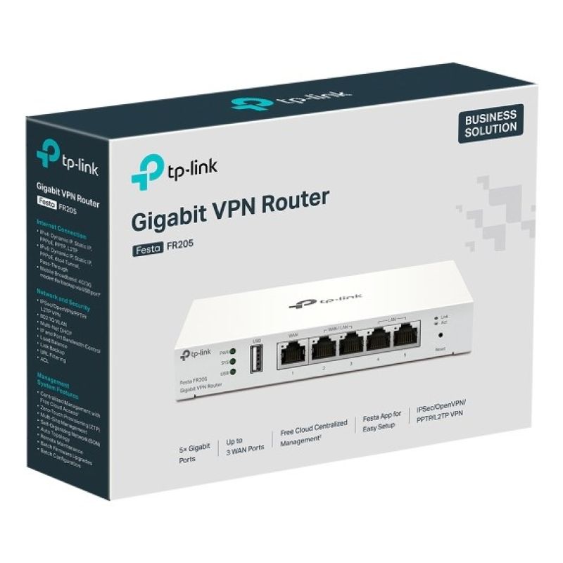 6. TP-Link Festa FR205 ruter 10 Gigabit Ethernet, 100 Gigabit Ethernet, Gigabit Ethernet Biały