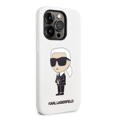 4. Etui Karl Lagerfeld Silicone Ikonik na iPhone 14 Pro - białe