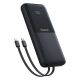 5. Powerbank Baseus Lipow 10000mAh 22.5W z podwójnym wbudowanym kablem z wyświetlaczem (z dodatkowym czarnym kablem Baseus Simple USB-A - USB-C 3A 0,2m) - czarny