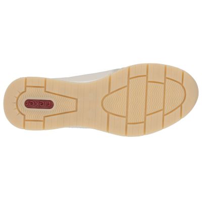 5. Skórzane sneakersy damskie na koturnie beżowe Rieker N9301-60