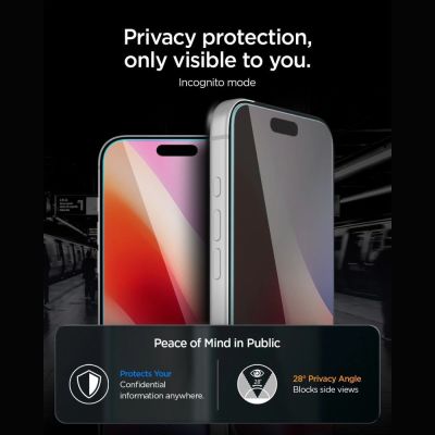 17. Szkło hartowane Spigen Glas.tR EZ Fit Pro HD AC 2-Pack prywatyzujące na iPhone 18 Pro