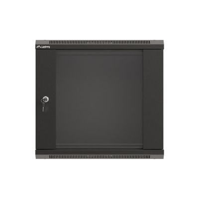 17. LANBERG SZAFA INSTALACYJNA RACK WISZĄCA 19" 9U 540X350 CZARNA DRZWI PRZESZKLONE (FLAT PACK)