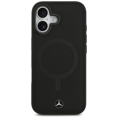 3. Etui Mercedes Plain Smooth Leather MagSafe do iPhone 17 - czarne