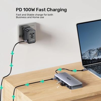 8. UNITEK AKTYWNY HUB USB-C 10GBPS,M.2,HDMI, PD 100W