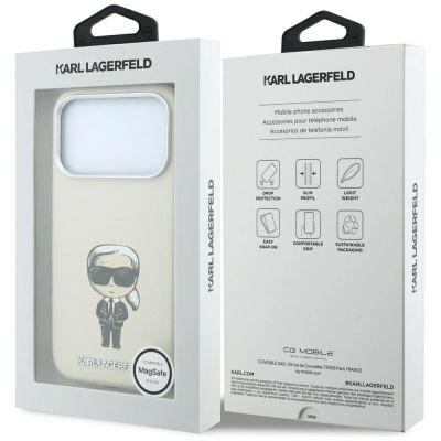 9. Etui Karl Lagerfeld Smooth Ikonik Sketch MagSafe do iPhone 18 Pro / 17 Pro - beżowe