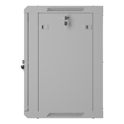 7. Szafa instalacyjna RACK wisząca 19" 12U 600X450 szara drzwi perforowane Lanberg (flat pack)