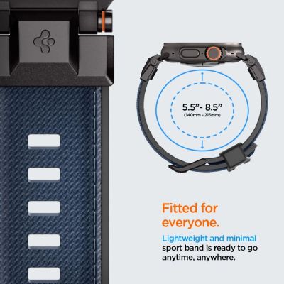 9. Pasek Spigen DuraPro Armor na Apple Watch 44 / 45 / 46 / 49 mm - granatowy