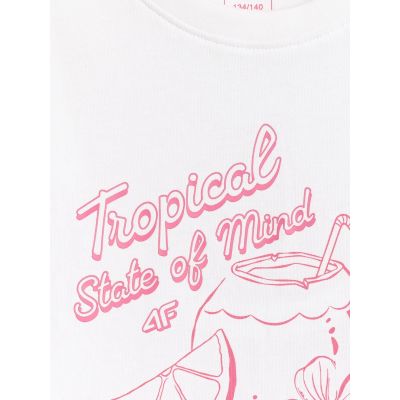 6. T-shirt bawełniany dziewczęcy 4F 4FJRSS26TTSHF3983-11S