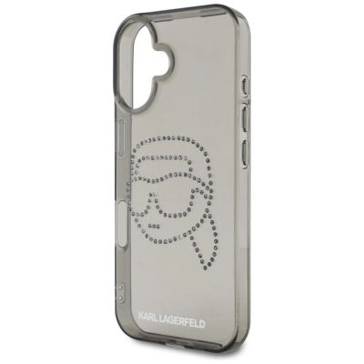6. Etui Karl Lagerfeld IML Rhinestones Karl Head do iPhone 16 czarny