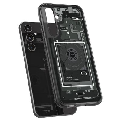 8. Etui Spigen Ultra Hybrid na Samsung Galaxy S23 FE - ciemnoszare (wzór Zero One)
