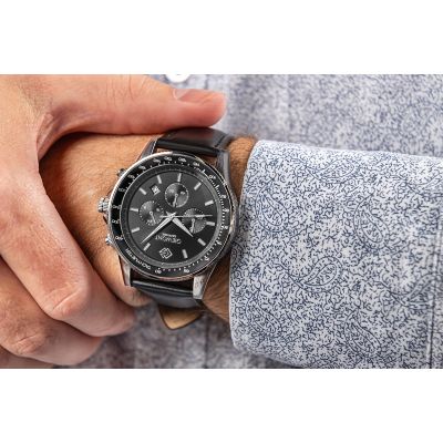 4. Zegarek Męski Giewont Chronograph Sapphire Czarny GW3520-A4