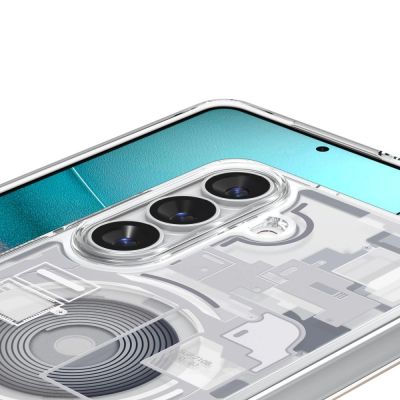 7. Etui Spigen Ultra Hybrid Mag MagSafe na Samsung Galaxy S26+ Zero One - przezroczysto-białe
