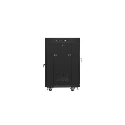 5. LANBERG SZAFA STOJĄCA RACK 19" 15U 600X600 DRZWI SZKLANE LCD CZARNA FF01-6615-12BL (FLAT PACK)
