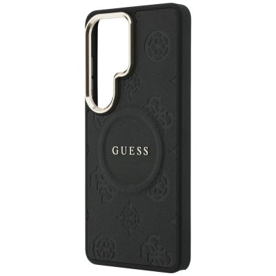 6. Etui Guess Saffiano Peony Embossed Ring MagSafe na Samsung Galaxy S26 Ultra - czarne