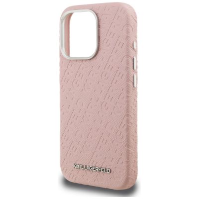 6. Etui Karl Lagerfeld FW Stamped Karl MagSafe na iPhone 16 Pro - różowe