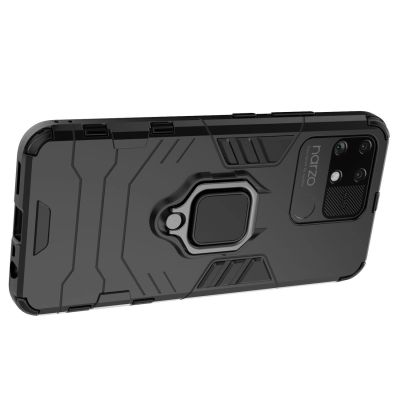 6. Ring Armor pancerne hybrydowe etui pokrowiec + magnetyczny uchwyt Realme Narzo 50A czarny