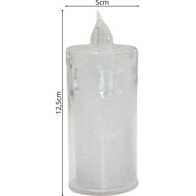 10. ŚWIECA DEKORACYJNA 3 SZT TRANSPARENTA CIEPŁY BIAŁY 1 LED