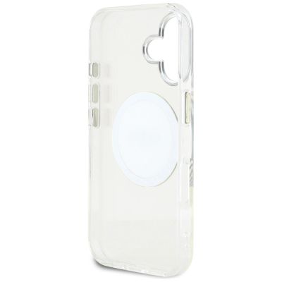 7. Etui Guess IML Metal Colored Circle Classic Logo MagSafe na iPhone 16 - białe