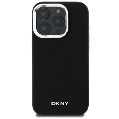 3. Etui DKNY Plain Silver Logo MagSafe na iPhone 16 Pro - czarne
