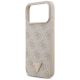 6. Etui Guess Leather 4G Triangle Strass MagSafe na iPhone 17 Pro Max - różowe