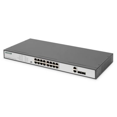 5. Switch Fast Ethernet PoE z 16 portami PoE + 2 Combo, 250W budżetu PoE