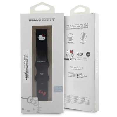 4. Pasek Hello Kitty Silicone Kitty Head uniwersalny 22mm - czarny