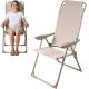 10. KRZESŁO FOTEL TURYSTYCZNE Z PODŁOKIETNIKAMI SKŁADANE BEŻOWE REDCLIFFS